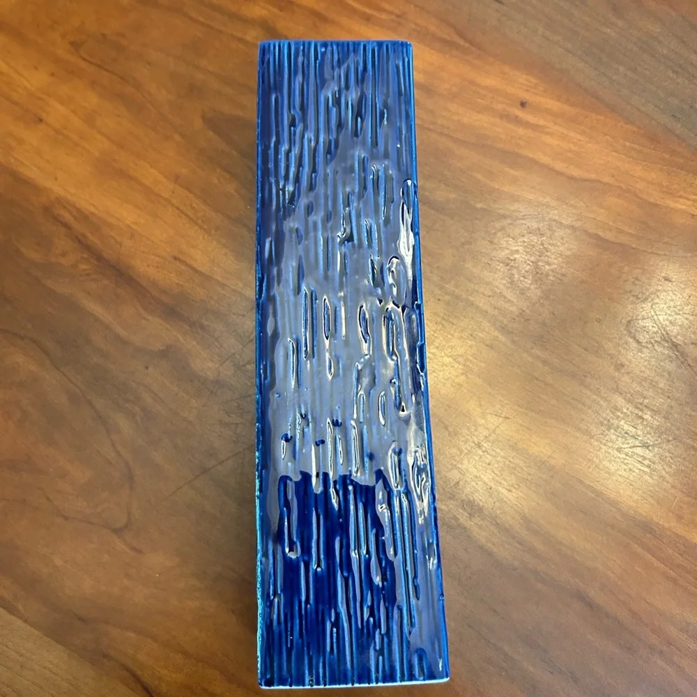 MCM Rossler Porzellan Switzerland Brutalist Cobalt Blue Textured Vase 1960’s